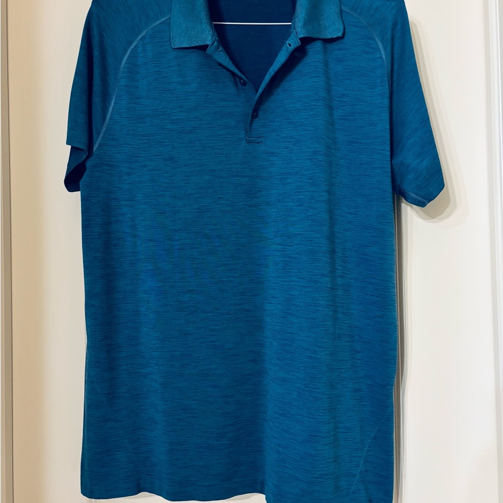 Lululemon Athletica Blue Polo Shirt Classic Knit